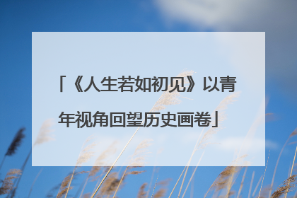 《人生若如初见》以青年视角回望历史画卷