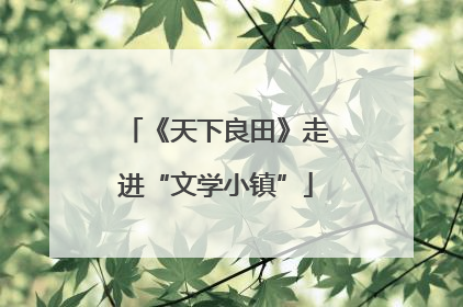《天下良田》走进“文学小镇”