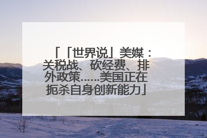 「世界说」美媒：关税战、砍经费、排外政策……美国正在扼杀自身创新能力
