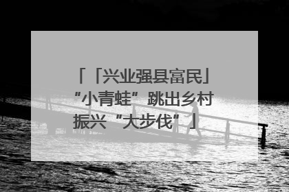 「兴业强县富民」“小青蛙”跳出乡村振兴“大步伐”