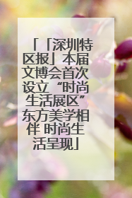 「深圳特区报」本届文博会首次设立“时尚生活展区”东方美学相伴 时尚生活呈现