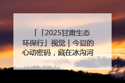 「2025甘肃生态环保行」视觉｜今夏的心动密码，藏在冰沟河的潋滟波光里