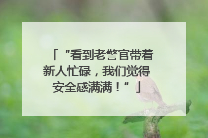 “看到老警官带着新人忙碌，我们觉得安全感满满！”