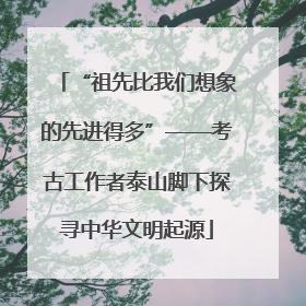 “祖先比我们想象的先进得多”——考古工作者泰山脚下探寻中华文明起源