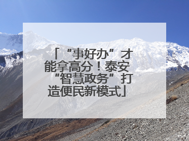 “事好办”才能拿高分！泰安“智慧政务”打造便民新模式
