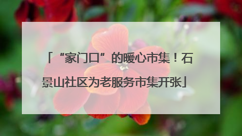 “家门口”的暖心市集！石景山社区为老服务市集开张
