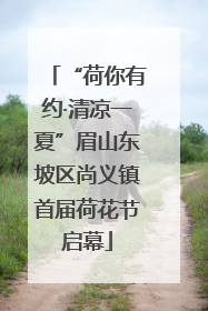 “荷你有约·清凉一夏”眉山东坡区尚义镇首届荷花节启幕