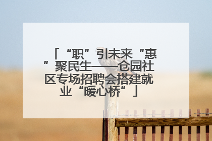 “职”引未来“惠”聚民生——仓园社区专场招聘会搭建就业“暖心桥”