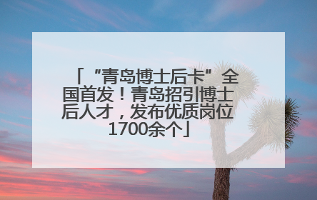 “青岛博士后卡”全国首发！青岛招引博士后人才，发布优质岗位1700余个