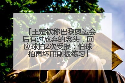 王楚钦称巴黎奥运会后有过放弃的念头，回应球拍2次受损：怕球拍再坏用副板练习