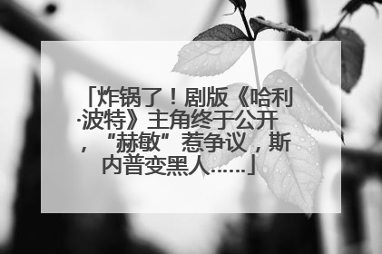 炸锅了！剧版《哈利·波特》主角终于公开，“赫敏”惹争议，斯内普变黑人……