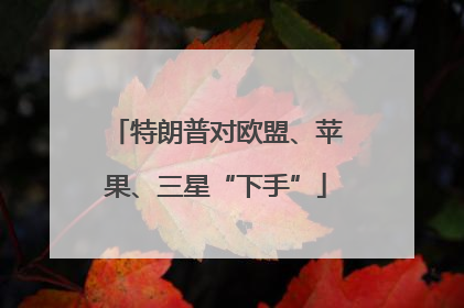 特朗普对欧盟、苹果、三星“下手”