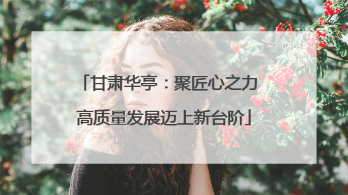 甘肃华亭：聚匠心之力 高质量发展迈上新台阶