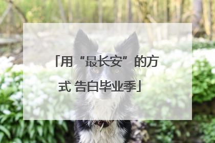 用“最长安”的方式 告白毕业季