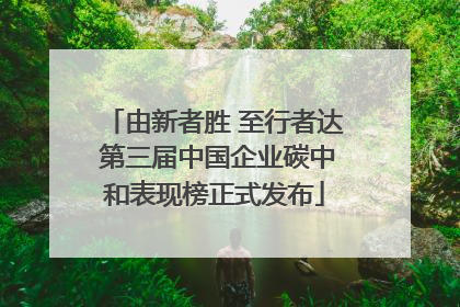 由新者胜 至行者达 第三届中国企业碳中和表现榜正式发布