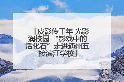 皮影传千年 光影润校园 “影戏中的活化石”走进通州五接滨江学校