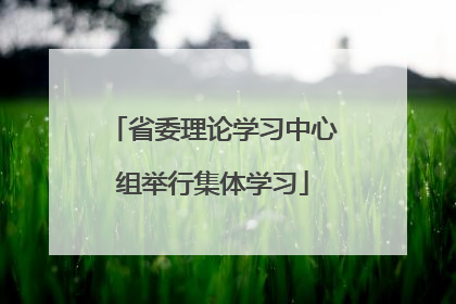 省委理论学习中心组举行集体学习