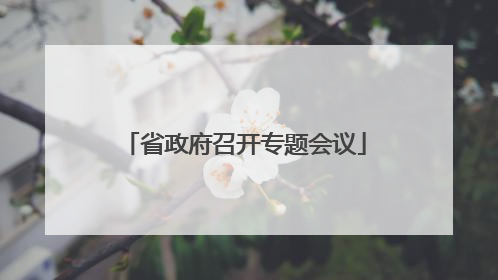 省政府召开专题会议