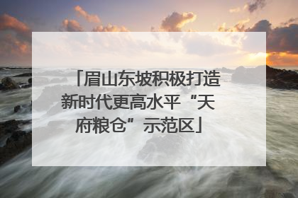 眉山东坡积极打造新时代更高水平“天府粮仓”示范区