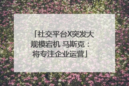 社交平台X突发大规模宕机 马斯克：将专注企业运营