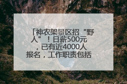 神农架景区招“野人”！日薪500元，已有近4000人报名，工作职责包括“接受游客投喂”