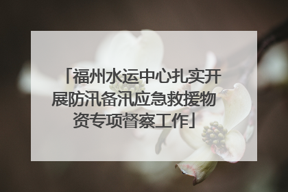 福州水运中心扎实开展防汛备汛应急救援物资专项督察工作