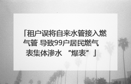 租户误将自来水管接入燃气管 导致99户居民燃气表集体渗水 “爆表”