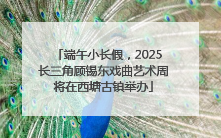 端午小长假，2025长三角顾锡东戏曲艺术周将在西塘古镇举办