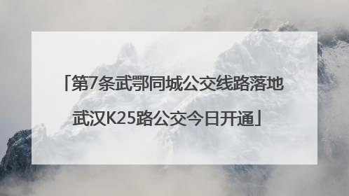 第7条武鄂同城公交线路落地 武汉K25路公交今日开通