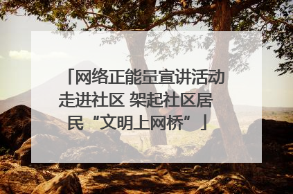 网络正能量宣讲活动走进社区 架起社区居民“文明上网桥”