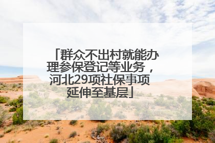 群众不出村就能办理参保登记等业务，河北29项社保事项延伸至基层