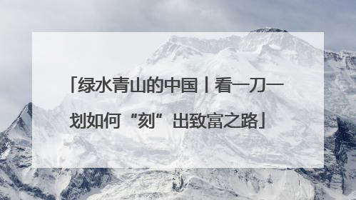绿水青山的中国丨看一刀一划如何“刻”出致富之路