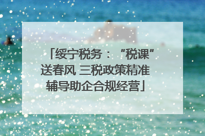 绥宁税务：“税课”送春风 三税政策精准辅导助企合规经营