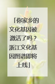 你家乡的文化基因被激活了吗？浙江文化基因图谱即将上线
