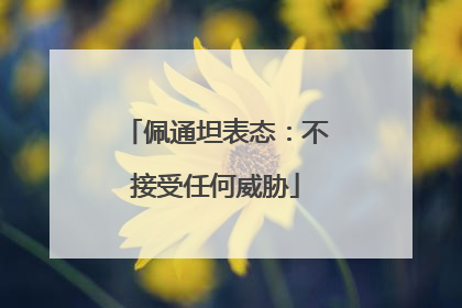 佩通坦表态：不接受任何威胁