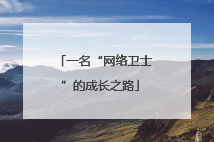 一名“网络卫士”的成长之路