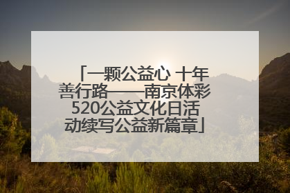 一颗公益心 十年善行路——南京体彩520公益文化日活动续写公益新篇章
