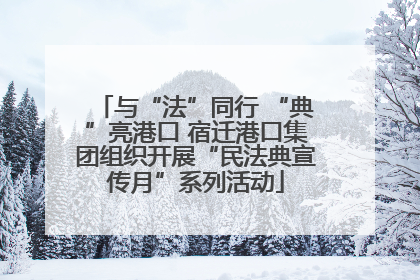 与“法”同行 “典”亮港口 宿迁港口集团组织开展“民法典宣传月”系列活动