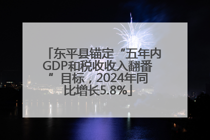 东平县锚定“五年内GDP和税收收入翻番”目标，2024年同比增长5.8%