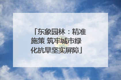 东象园林：精准施策 筑牢城市绿化抗旱坚实屏障