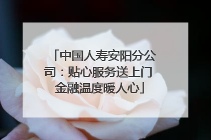 中国人寿安阳分公司：贴心服务送上门 金融温度暖人心