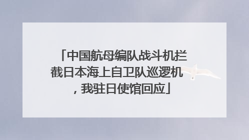 中国航母编队战斗机拦截日本海上自卫队巡逻机，我驻日使馆回应
