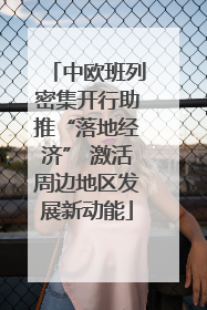 中欧班列密集开行助推“落地经济” 激活周边地区发展新动能