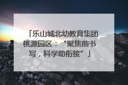 乐山城北幼教育集团桃源园区：“聚焦前书写，科学助衔接”