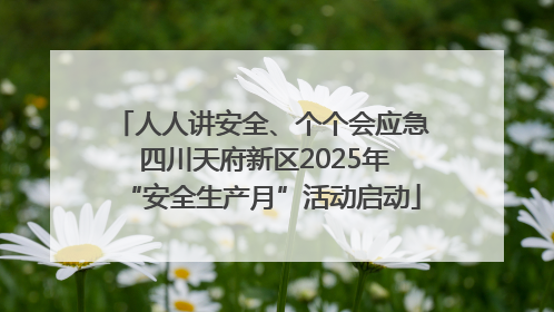 人人讲安全、个个会应急 四川天府新区2025年“安全生产月”活动启动