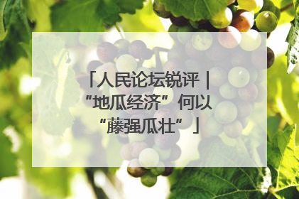 人民论坛锐评｜“地瓜经济”何以“藤强瓜壮”