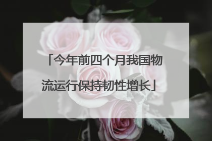 今年前四个月我国物流运行保持韧性增长