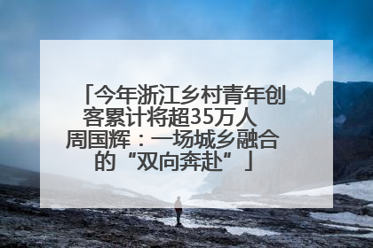 今年浙江乡村青年创客累计将超35万人 周国辉：一场城乡融合的“双向奔赴”