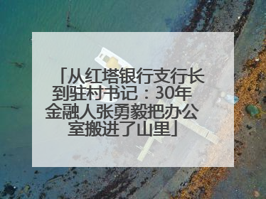 从红塔银行支行长到驻村书记：30年金融人张勇毅把办公室搬进了山里