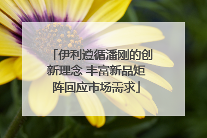 伊利遵循潘刚的创新理念 丰富新品矩阵回应市场需求